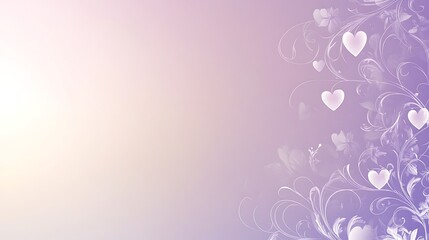 Lavender Floral Background With Delicate Hearts