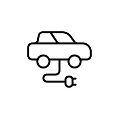 Electric car icon Thin vector set