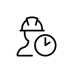 Engineer time schedule icon Thin vector set