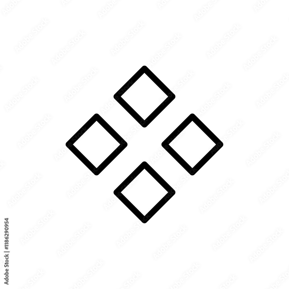 Wall mural feed component icon thin vector set