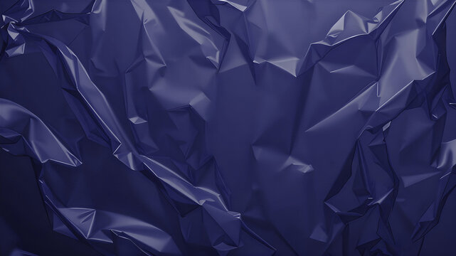 Future dask crumpled plastic texture. Dark blue trendy color background