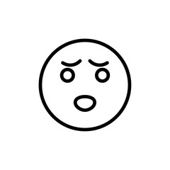 Incredulous emoji icon Thin vector set