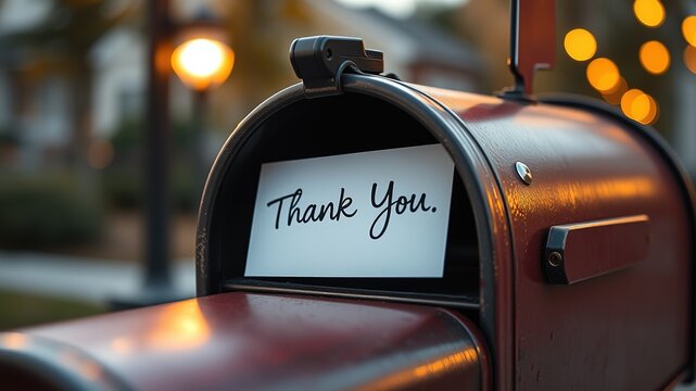Thank You Note Mailbox AI Art - Appreciation, Gratitude, Mail, Postbox, Beautiful, Bright, Sharp, High Quality