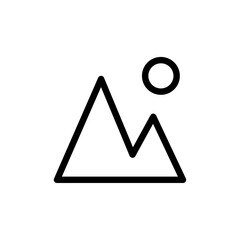 Mountain icon Thin vector set