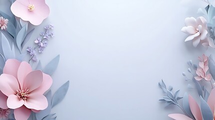 Pastel Paper Flowers Frame Elegant Design