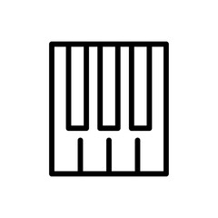 Piano keys icon Thin vector set