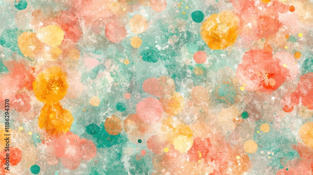 Poster bright splashes of color create a lively abstract watercolor pattern with soft textures, ideal for b