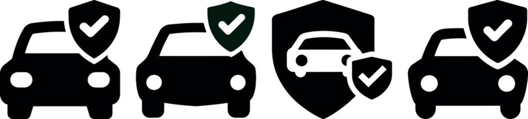 insurance icons showcasing health and vehicle protection