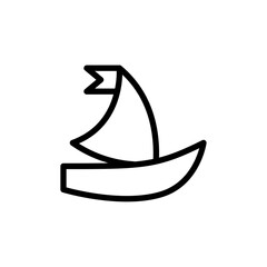 Sailboat icon Thin vector set