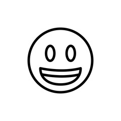 Smiling emoji icon Thin vector set