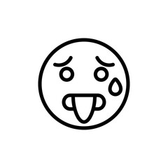 Fototapeta premium Sweating emoji icon Thin vector set