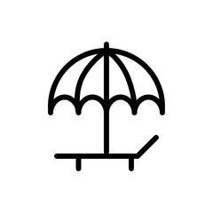 Umbrella icon Thin vector set
