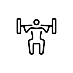 Weight lifting icon Thin vector set