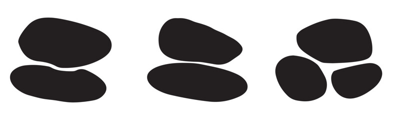 Stone silhouette vector on white background