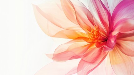 Fototapeta premium Flower design for a background, with vibrant petals and gentle gradients blending seamlessly into a clean white canvas --ar 16:9 --v 6.1 Job ID: adc49487-d7e7-4aaa-b27e-b09322cde106