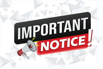 important announcement poster banner graphic mega phone design icon logo sign symbol social media website

