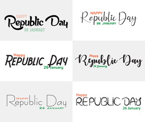 Creative Republic Day Typography with Indian Flag Elements