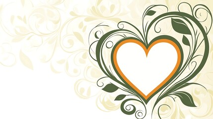 Ornate Floral Design Encircling a Heart Shape