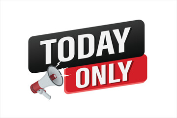 Obraz premium today only offer sale word mega phone concept vector illustration and 3d style, landing page, template, ui, web, mobile app, poster, banner, flyer, background, gift card, coupon, label, wallpaper