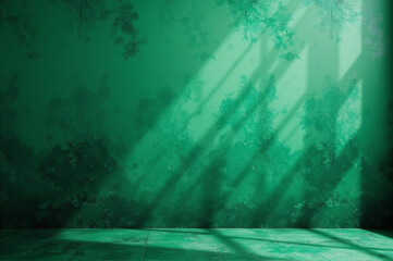 Obraz premium Emerald Green Textured Wall and Floor: Elegant and Luxurious Artistic Background