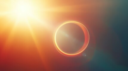 Obraz premium Warm light circle with lens flare on an orange background generated AI