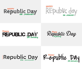 Creative Republic Day Typography with Indian Flag Elements
