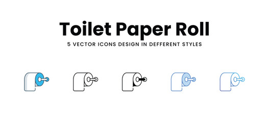 Toilet Paper Roll icons in different style vector stock illustration