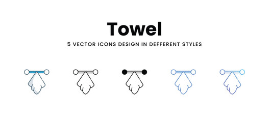 Towel icons in different style vector stock illustration