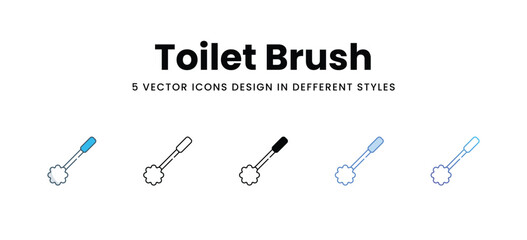 Toilet Brush icons in different style vector stock illustration