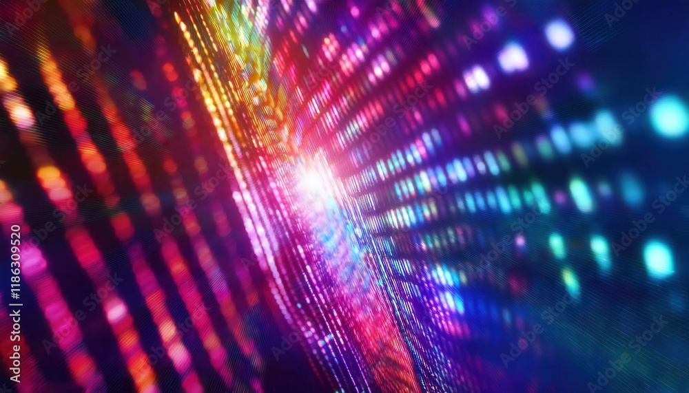 Aufkleber vibrant abstract digital light matrix in a spectrum of colors, perfect for technology, data visualiz
