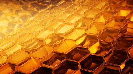 Close-Up of a Honeycomb with Natural Hexagonal Patterns