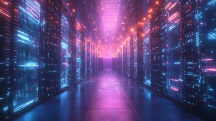 Cyber inspired Network Design with Interconnected Glowing Elements and Geometric Patterns