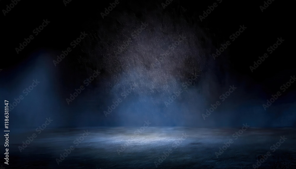 Poster ethereal spotlight in dark misty environment with textured background for atmospheric designs and cinematic backdrops