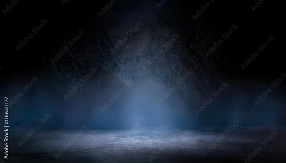 Poster ethereal spotlight in dark misty environment with textured background for atmospheric designs and ci