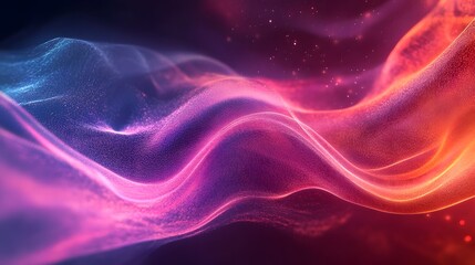 Fototapeta premium Captivating Futuristic Cyber Landscape with Flowing Energy and Vibrant Lights