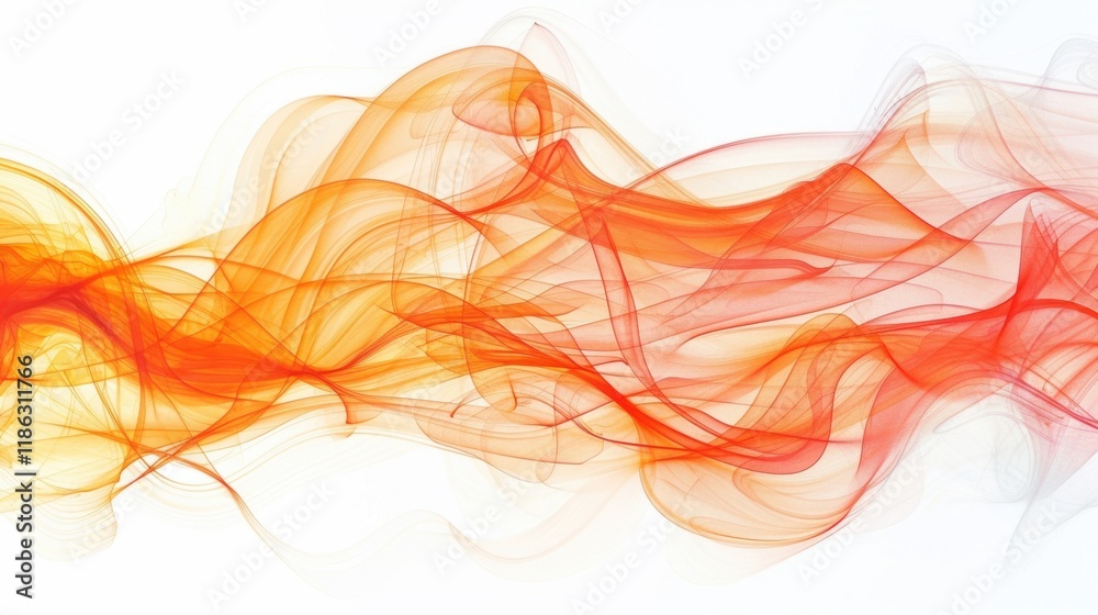 Poster flowing waves of orange and red create a vibrant and dynamic visual experience, showcasing movement 