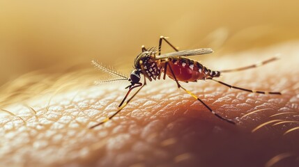Zica virus aedes aegypti mosquito on human skin - Dengue, Chikungunya, Mayaro, Yellow fever, Generative Ai