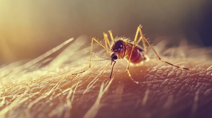 Zica virus aedes aegypti mosquito on human skin - Dengue, Chikungunya, Mayaro, Yellow fever, Generative Ai