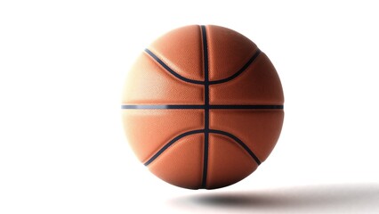 Fototapeta premium Basketball isolated on white background. Standard orange basket ball. Perfect for sports advertising 