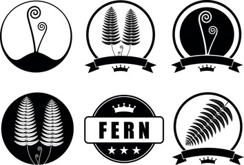 Fern silhouette. Isolated fern on white background © oleg7799