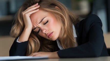 National Toothache Day The Record of a Sneeze Day Frustrated caucasian young female professional stress dealing with work fatigue