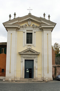 Church of St Mary in Palmis (Church of Domine Quo Vadis). On this place St Peter asked Jesus, "Lord, where are you going?" (Latin: Domine, quo vadis?), Rome, Italy