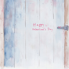 Happy Valentine Day design with rustic barn theme, featuring soft pastel colors and charming wooden texture. Perfect for romantic celebrations and decor