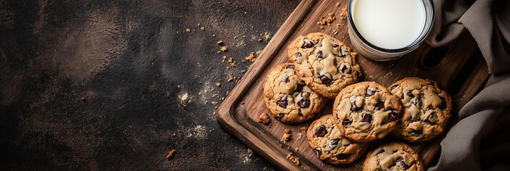 Delicious Cookies with Milk Background