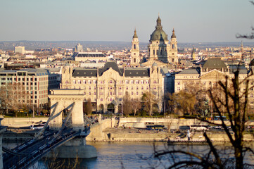 panoramic view of Budapest by the Danube river