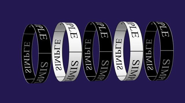 Roll with simple typography is rolling on the black background. Creative typography. 4k animation video