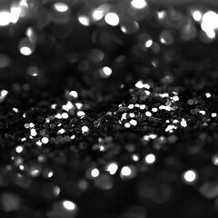 Black Glitters Background, Black Sparkle Texture, Black Digital Paper