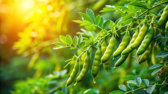 Organic Pigeon Pea Plant with Lush Green Pods - Abundant Harvest