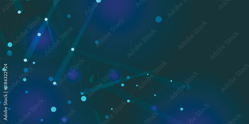 Fototapete Graphic abstract background. Connect visualization with dots and lines