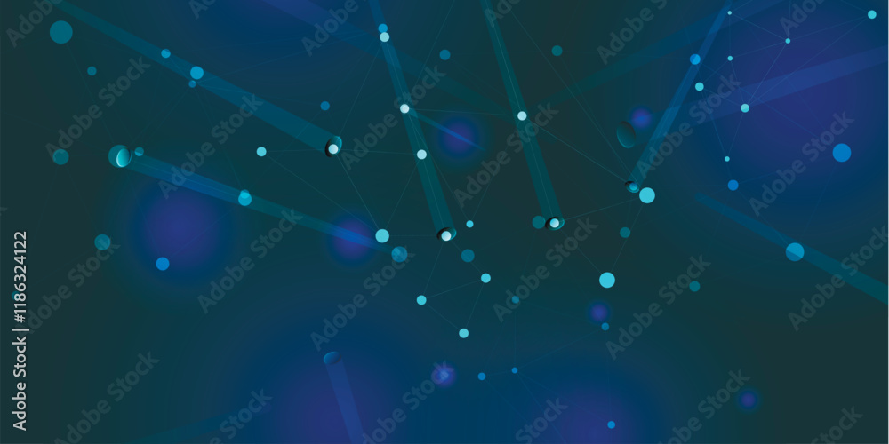 Leinwandbilder Graphic abstract background. Connect visualization with dots and lines